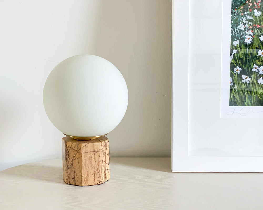 Globe Table Lamp | Brown Marble