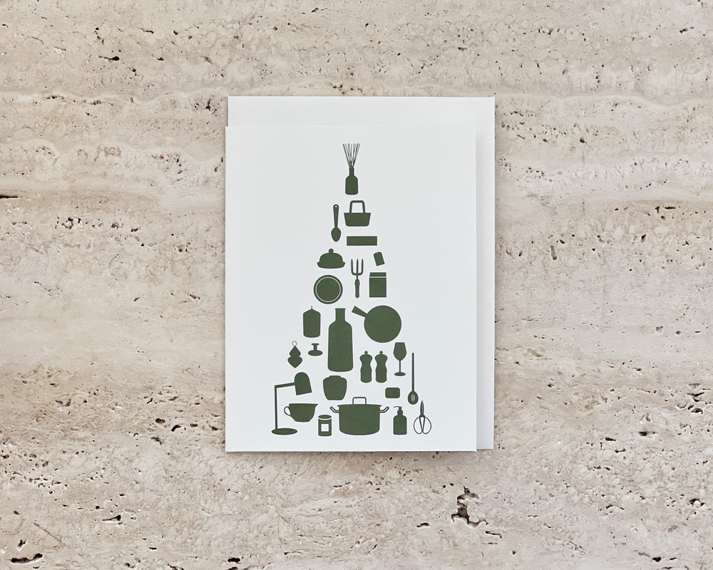 Green Utensils Tree Card