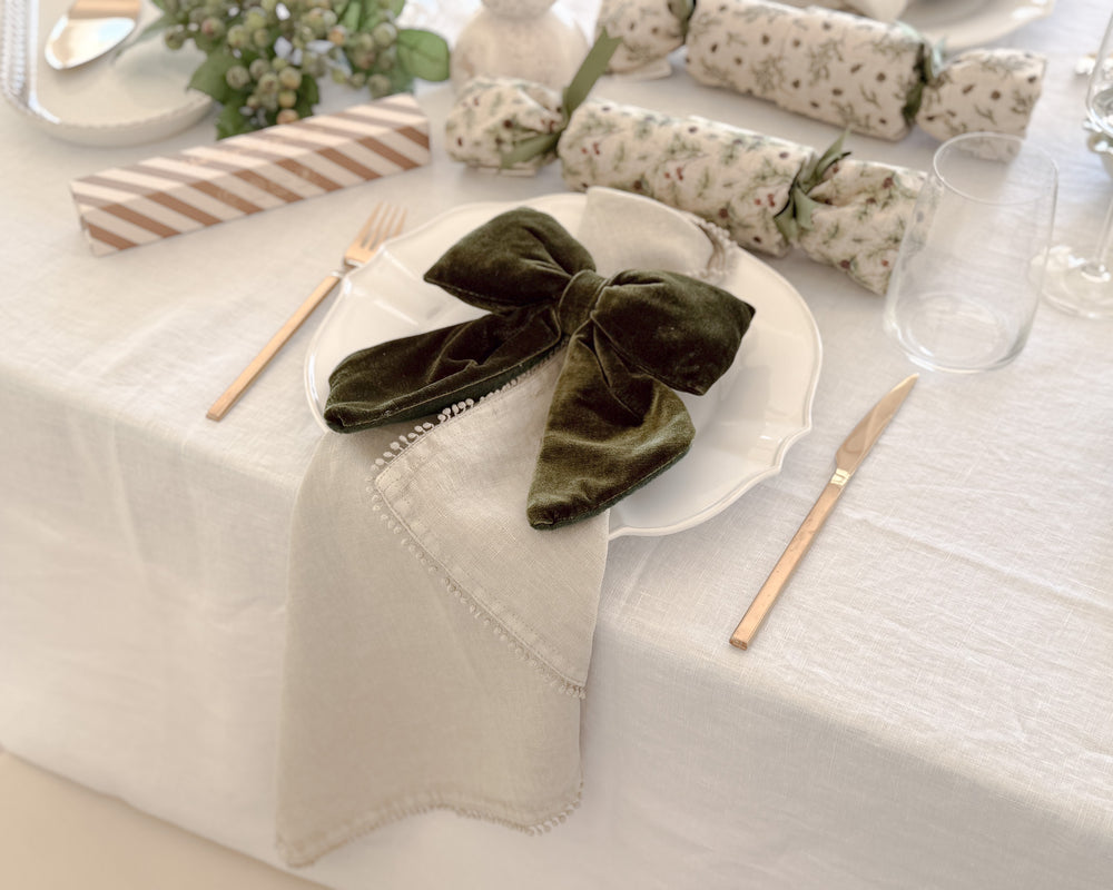 Velvet Bow Clip Decoration | Green