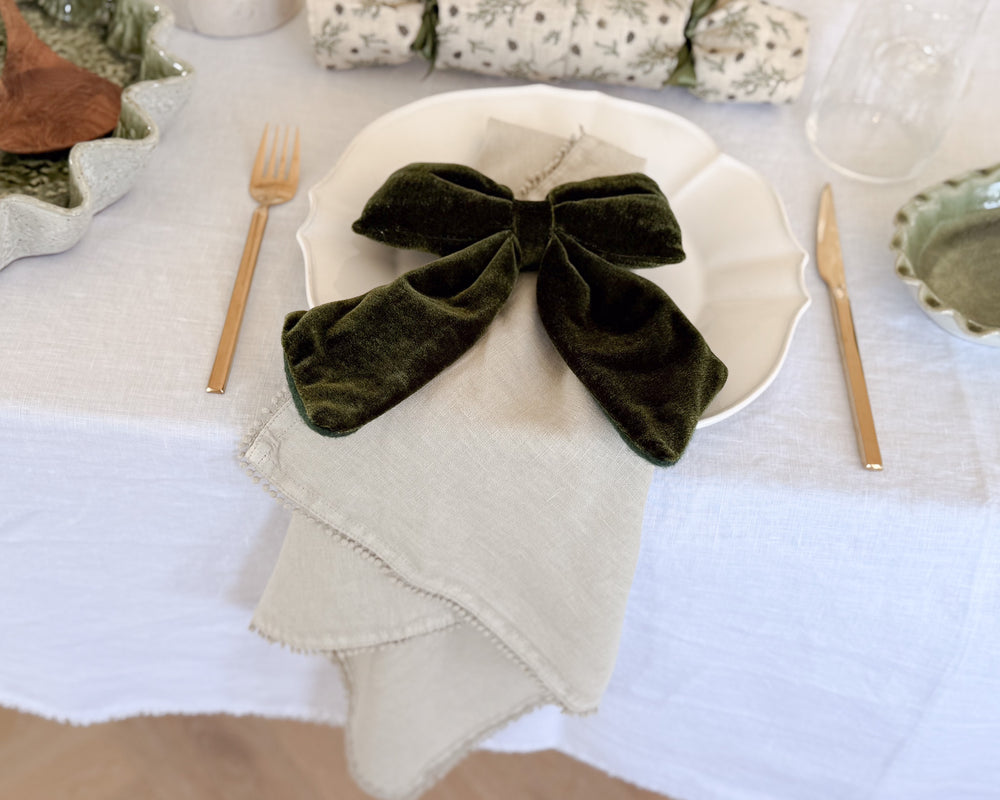 Velvet Bow Clip Decoration | Green