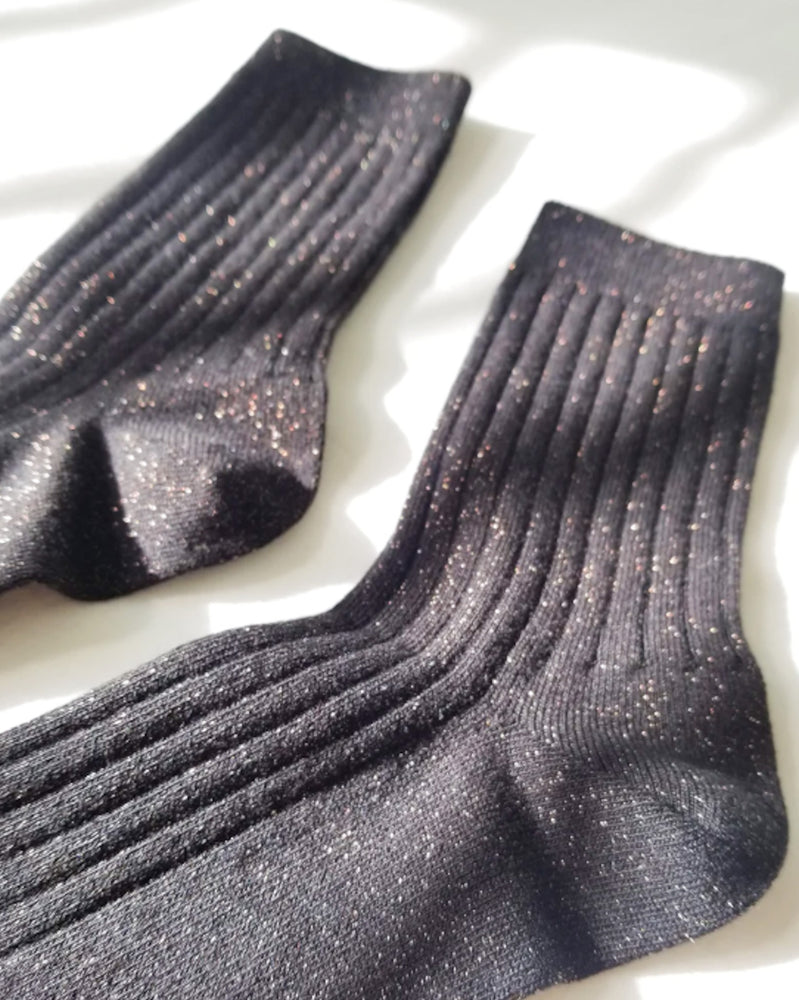 Le Bon Shoppe | Her Socks | Lurex Copper Black
