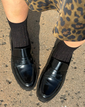 Le Bon Shoppe | Her Socks | Lurex Copper Black