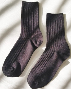 Le Bon Shoppe | Her Socks | Lurex Copper Black