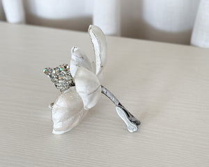 Jewelled Magnolia Flower Clip