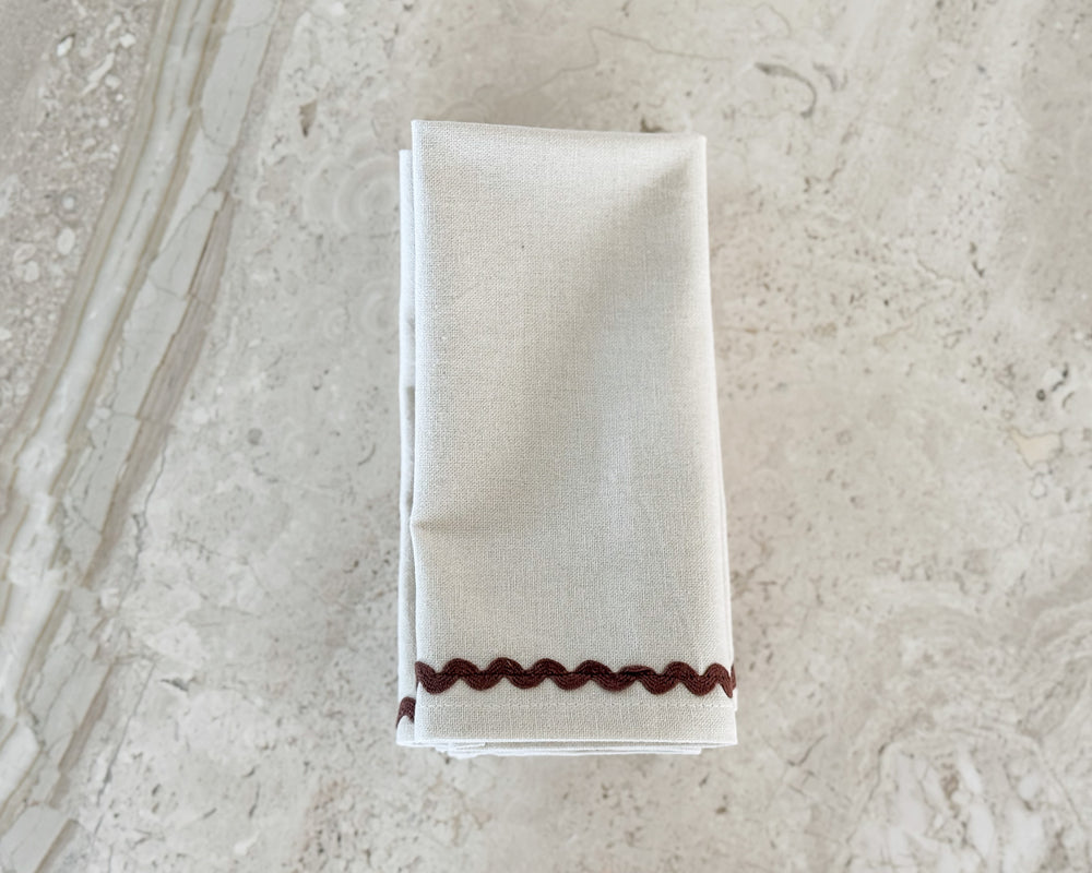 Laurent Cotton Napkins |  Ivory & Masala | Set of 4