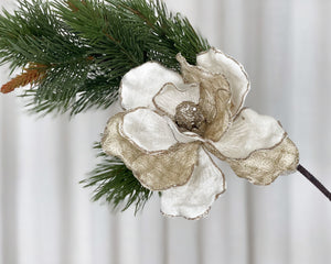 Jewelled Magnolia Flower Clip