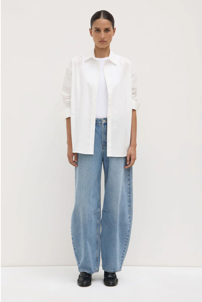 Assembly Label | Marigold Poplin Long Sleeve Shirt | White