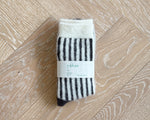 Yahae Socks | Organic Cotton Mohair Stripe | Charcoal