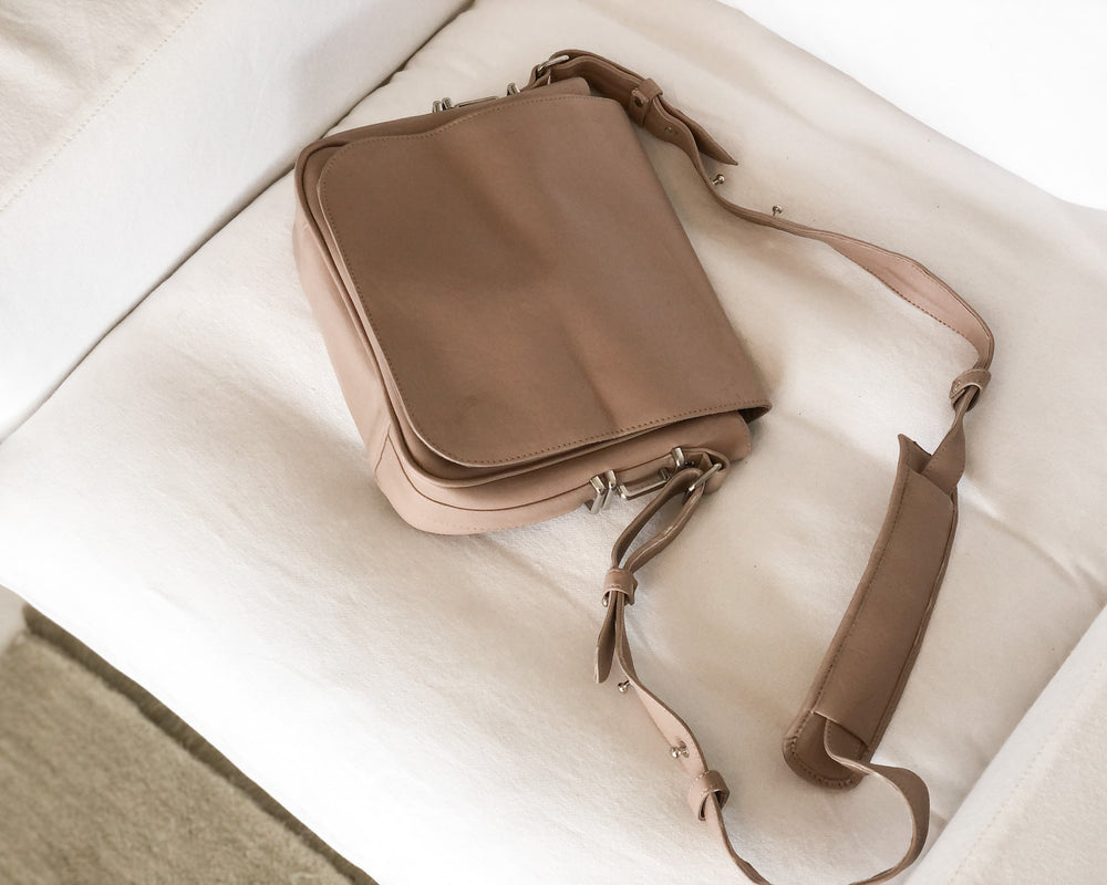 
            
                Load image into Gallery viewer, Ornament Soft Leather Handbag | Nude
            
        