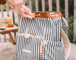 Business & Pleasure | Backpack Cooler | Laurens Navy Stripe