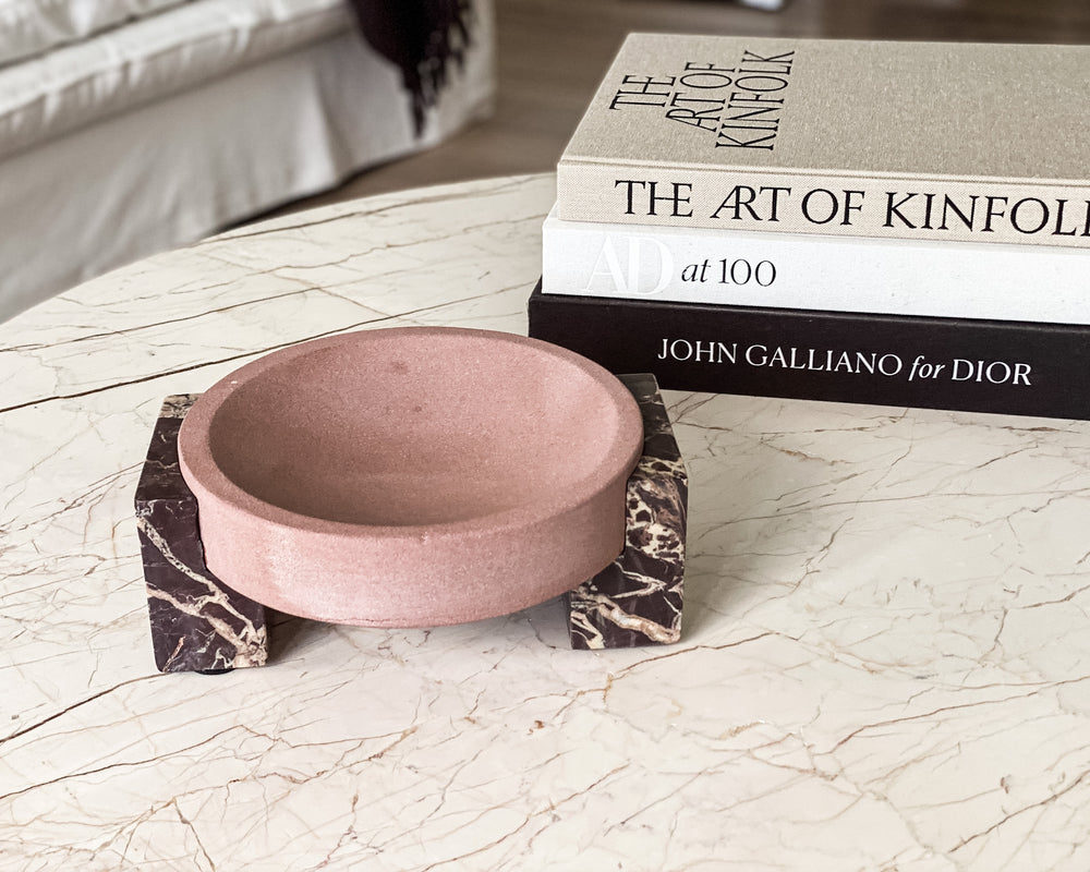 Pedestal Bowl | Rouge Marble