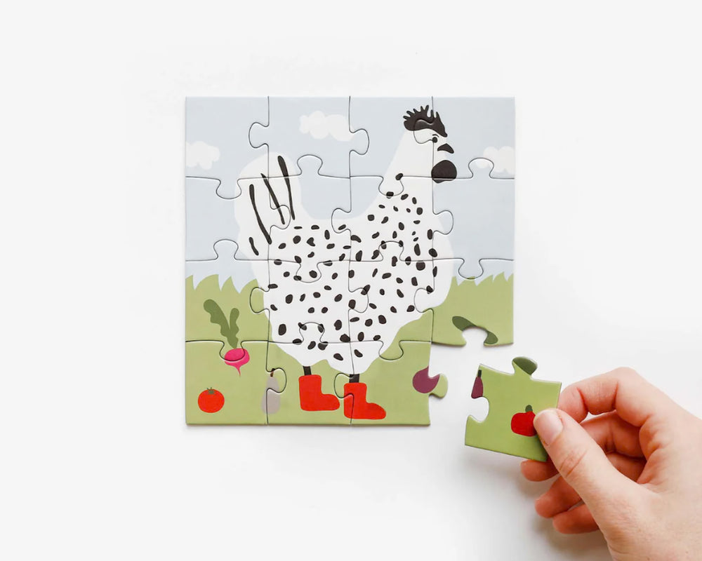 Rooster Red Boots 16 Piece Puzzle | Hanging Gift Box