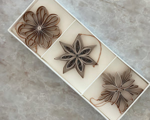 Quilling Star Hanging Christmas Decoration | Set of 3 | Biscotti