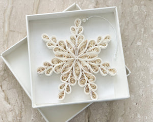 Quilling Snowflake Hanging Christmas Decoration | Ivory