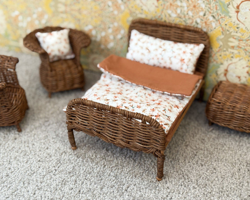 Miniature Rattan Bed Set