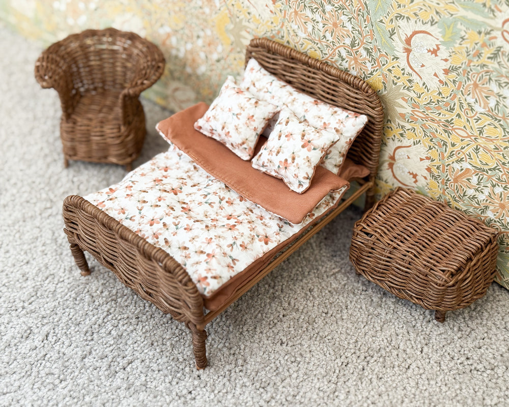 Miniature Rattan Bed Set