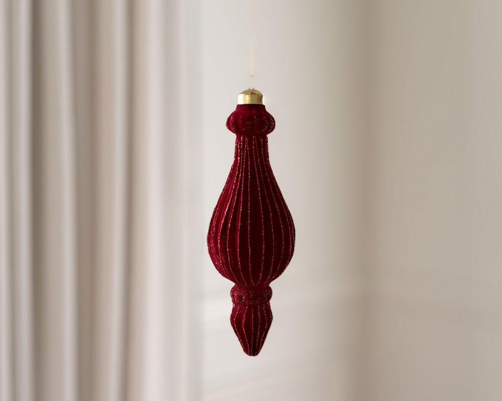 Burgundy Velvet Finial Decoration