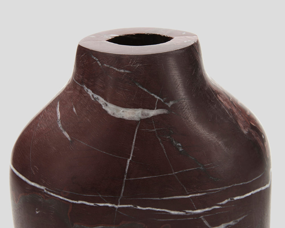 Rosso Marble Vase | Oblong