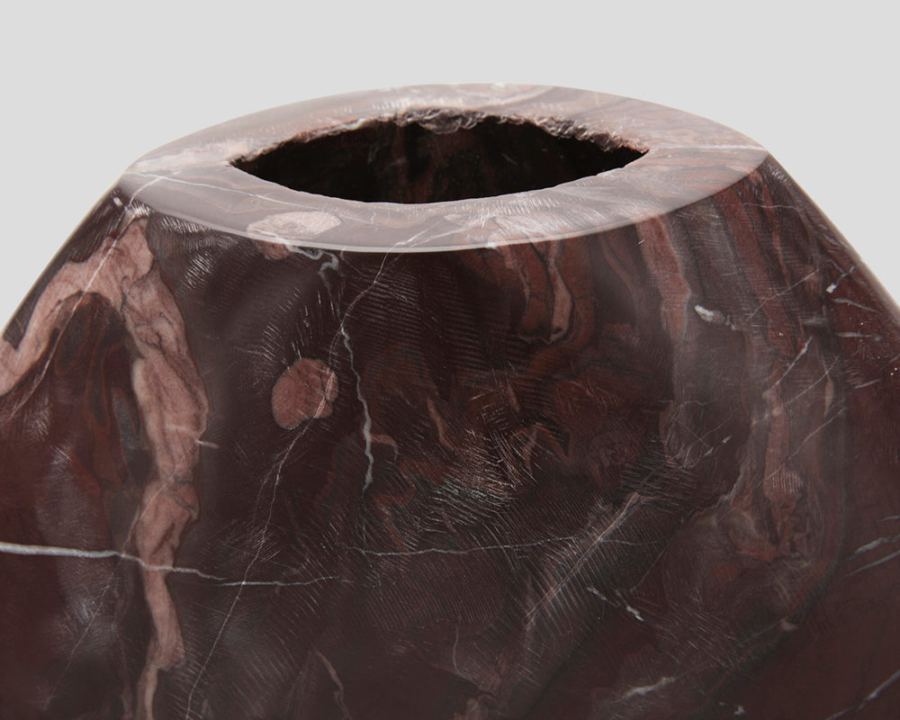 Rosso Marble Vase | Teardrop