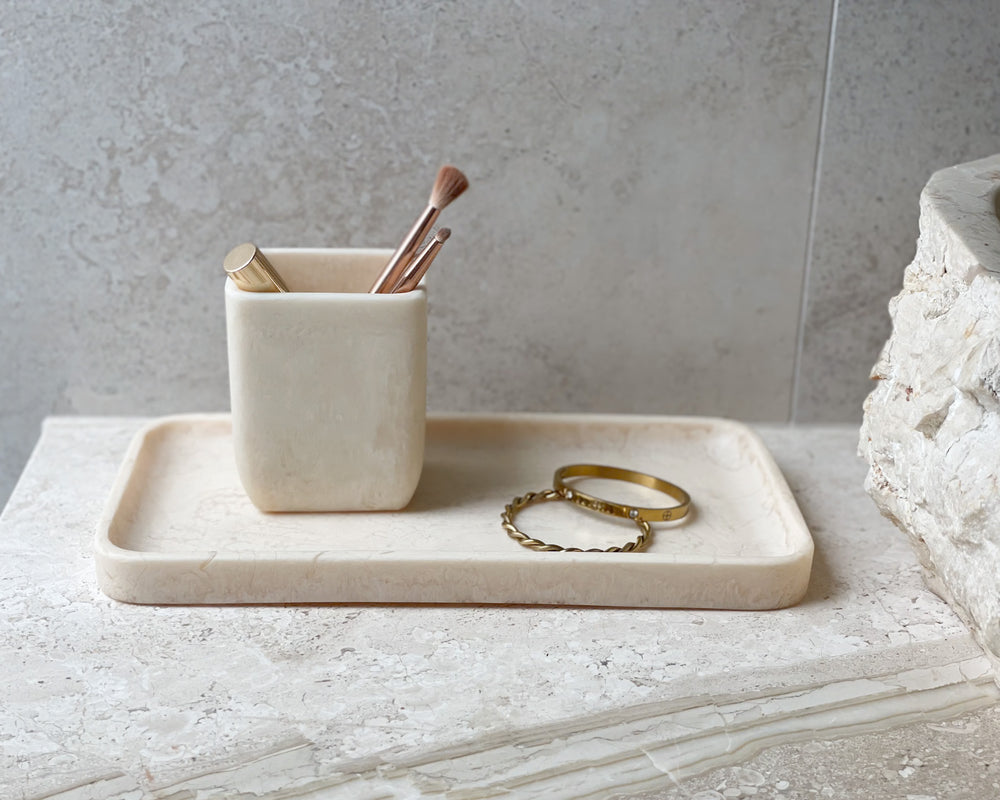 Saardé Bathroom Tray | Marshmallow