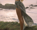 LAND Essentials Silk Sarong | Olive Ocean Waves