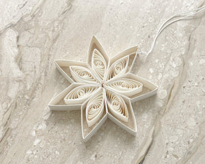 Quilling Star Hanging Christmas Decoration | Set of 3 | Ivory