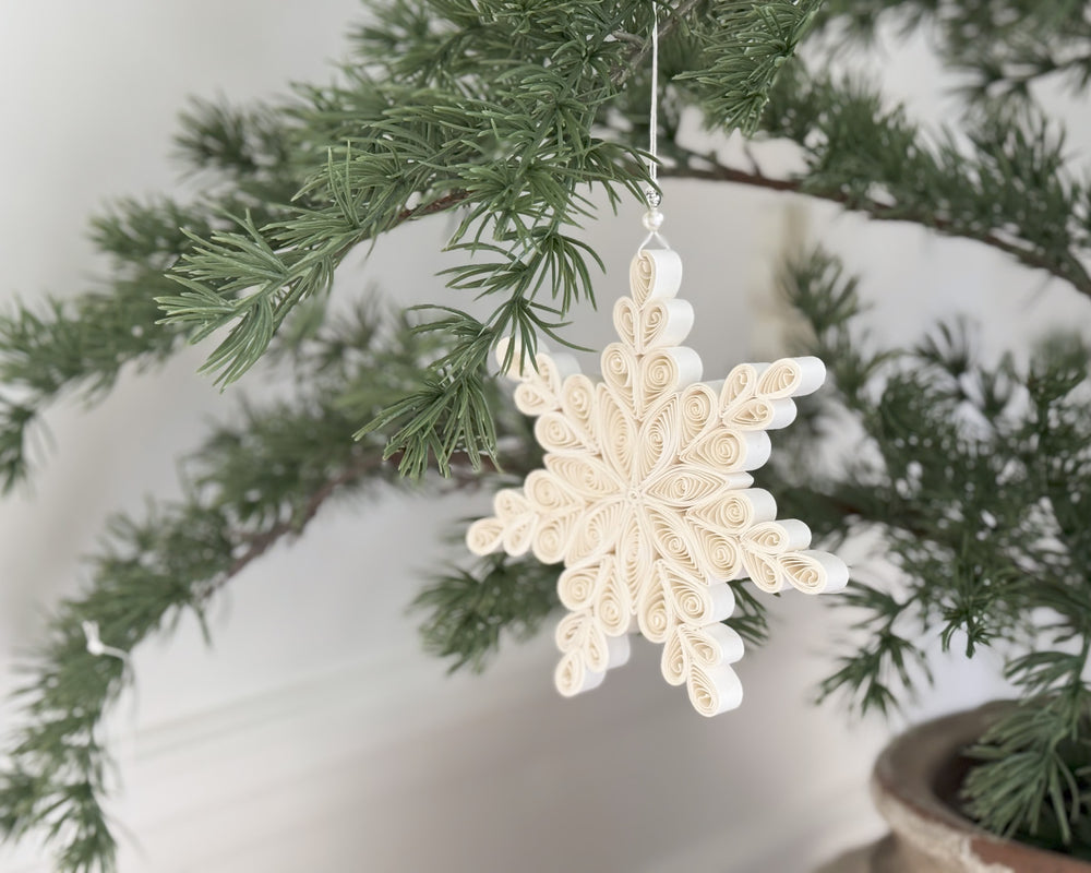 Quilling Snowflake Hanging Christmas Decoration | Ivory