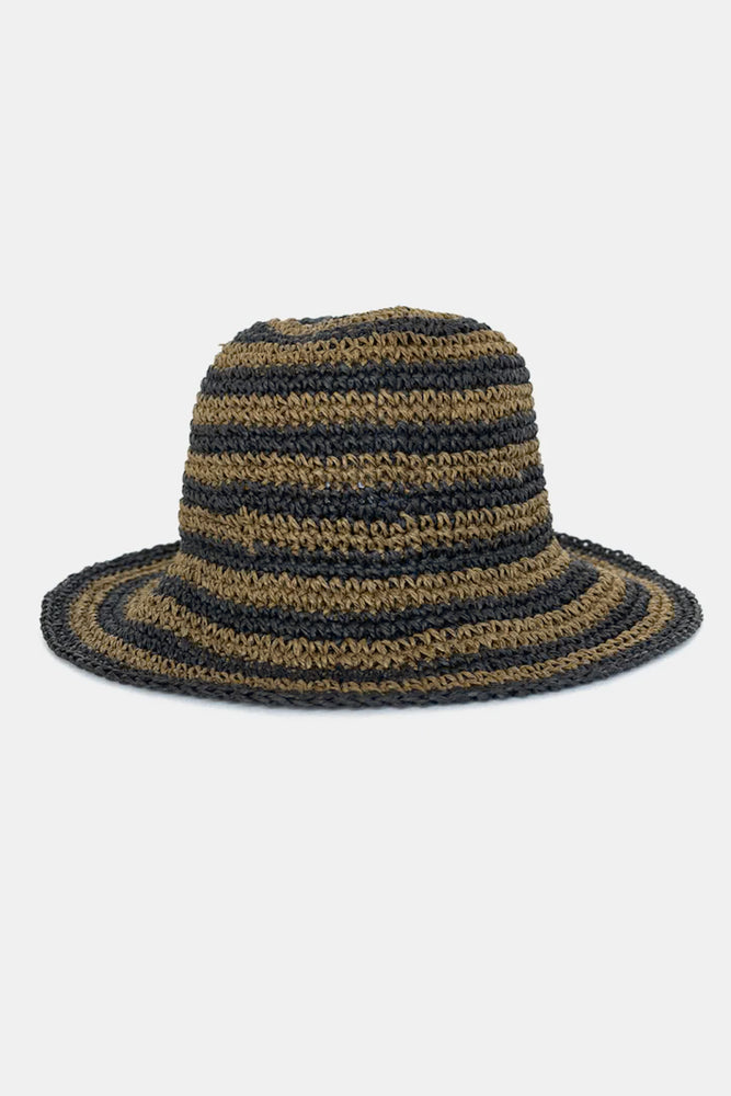 Sophie | So Relaxed Stripes Hat | Black with Moss
