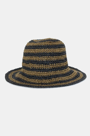 Sophie | So Relaxed Stripes Hat | Black with Moss