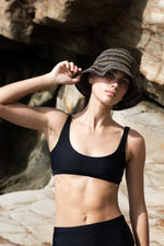 Sophie | So Relaxed Stripes Hat | Black with Moss