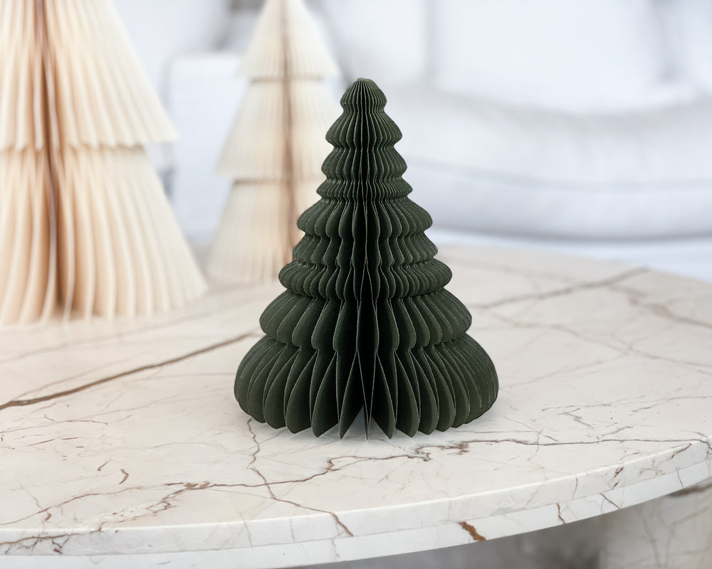 Standing Paper Tree Christmas Decoration | Pine | 15cm