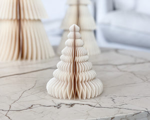 Standing Paper Tree Christmas Decoration | Ivory | 20cm