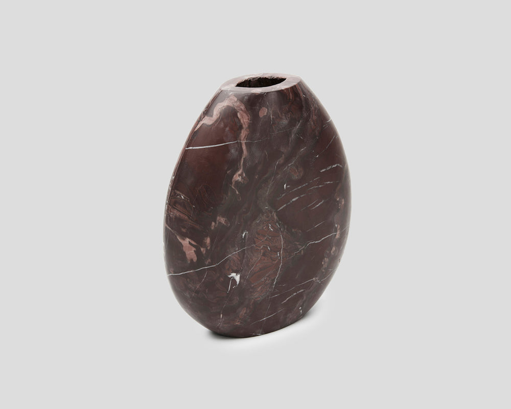 Rosso Marble Vase | Teardrop