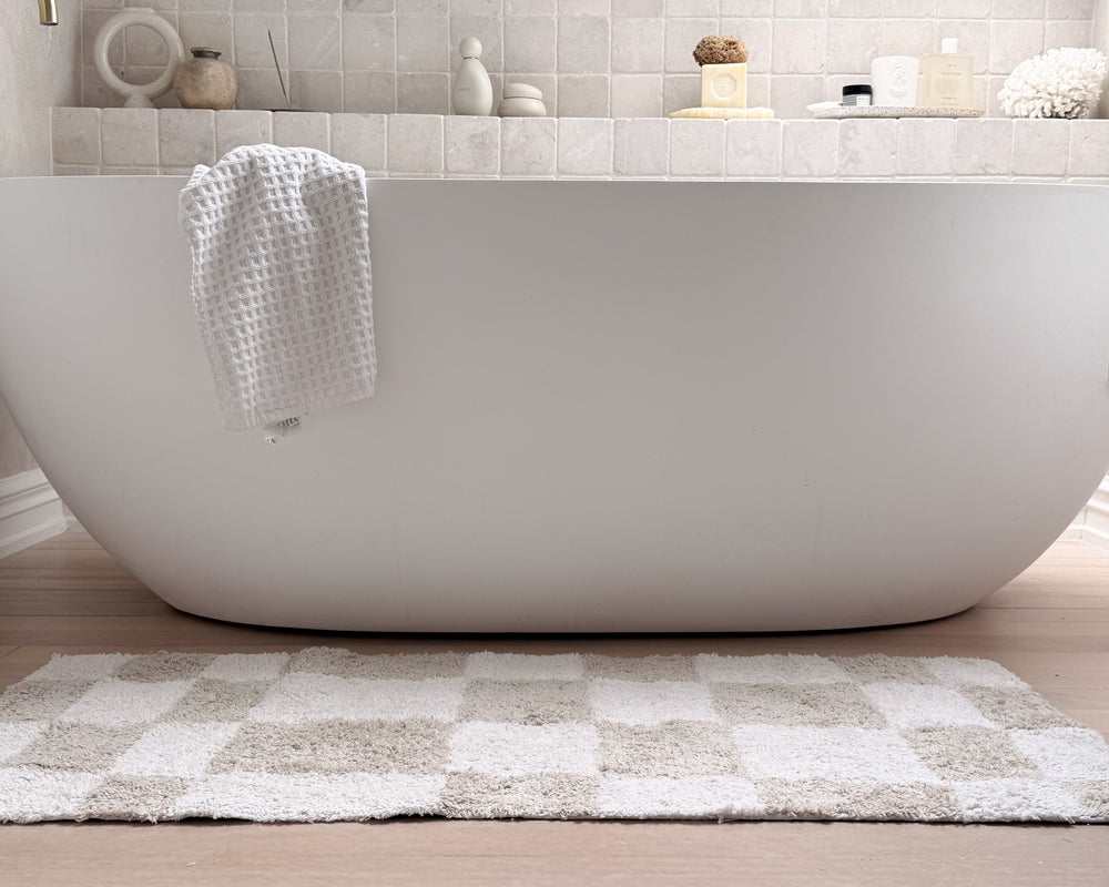 Bodrum Tiled Bath Mat | Stone