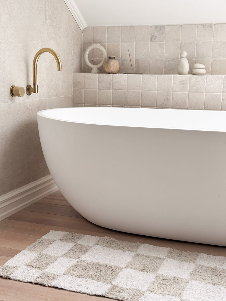 Bodrum Tiled Bath Mat | Stone