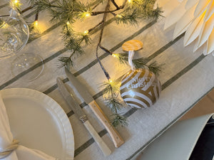 Linen Table Cloth | Lichen Stripe