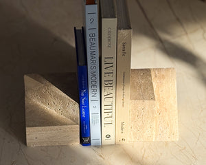 Travertine Bookends