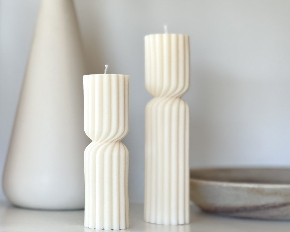 Twisted Pillar Candles | Set of 2