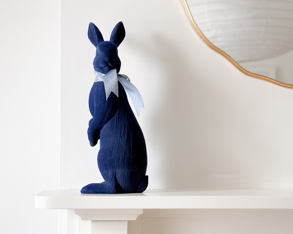 Velvet Flocked Rabbit | Royal Blue – ORNAMENT