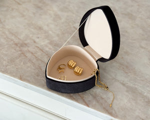 Velvet Heart Jewellery Box | Black