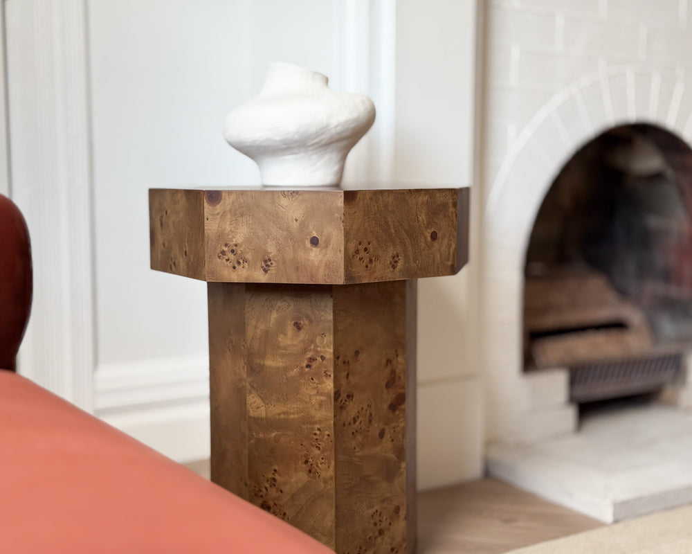 Vintage Burlwood Side Table | Walnut