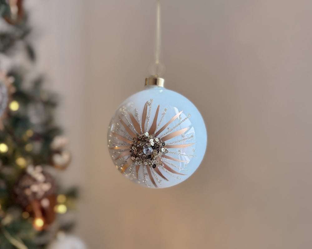 Deco Burst Bauble | White