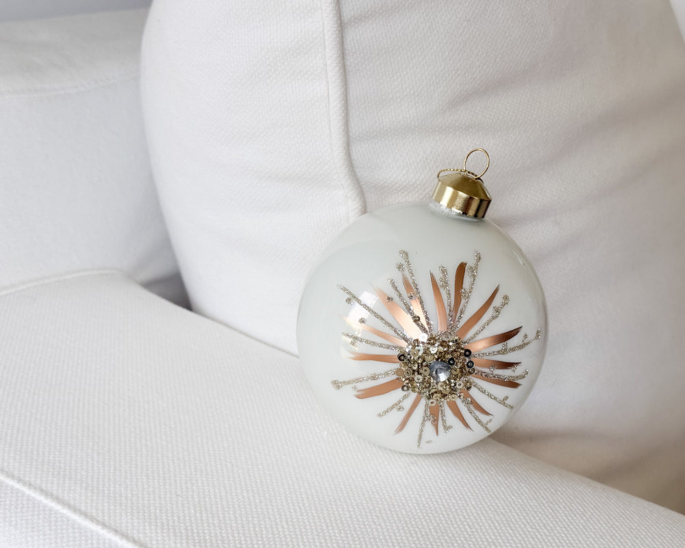 Deco Burst Bauble | White