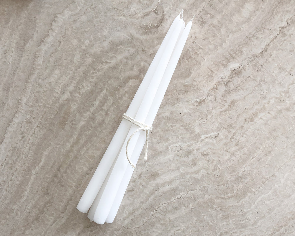 Tapered Candle Set of 4 | Pure White