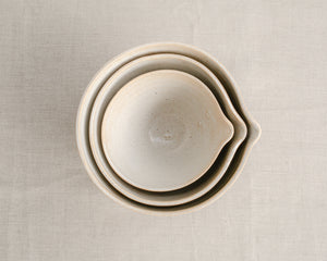 Nested Pouring Bowl Set of 3 | Cream Parchment