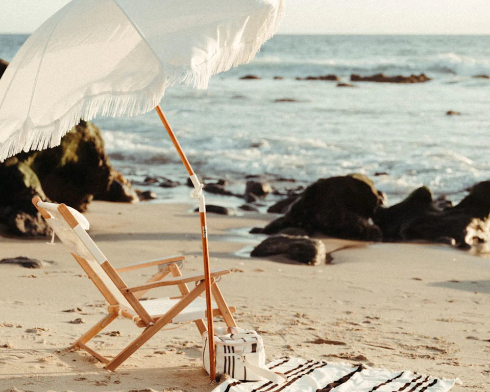Business & Pleasure | Premium Beach Umbrella | Antique White