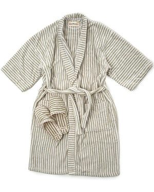 Business & Pleasure | Robe & Slipper Set | Lauren Sage Stripe