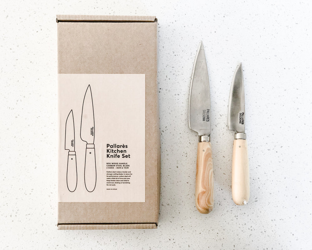 Pallarès Solsona  | Kitchen Knife Set | 8cm & 11cm Carbon Steel