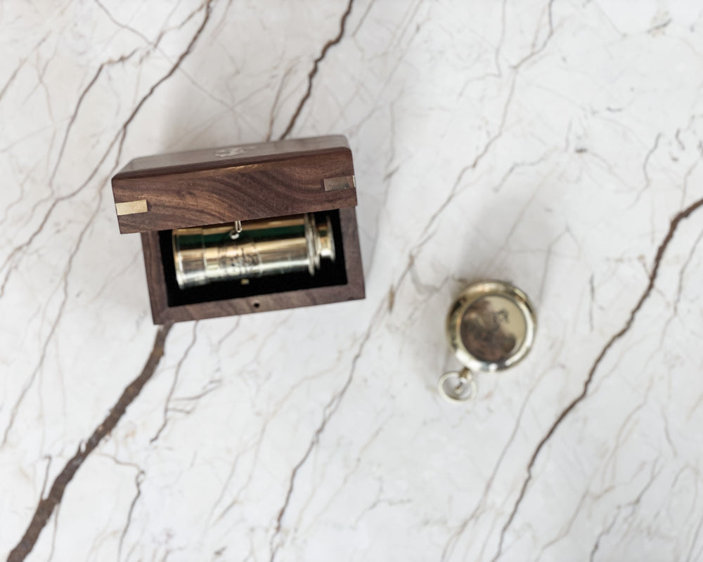 Vintaged Brass Pocket Compass