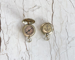 Vintaged Brass Pocket Compass